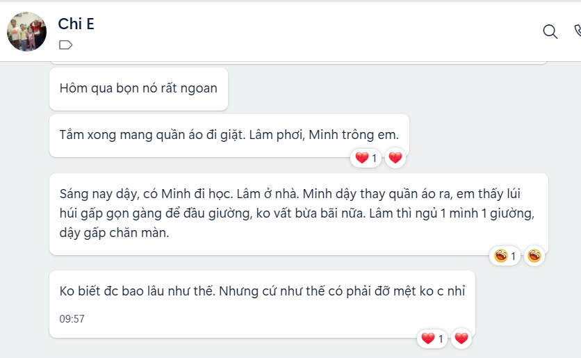 Phản hồi thực tế từ phụ huynh trên Zalo